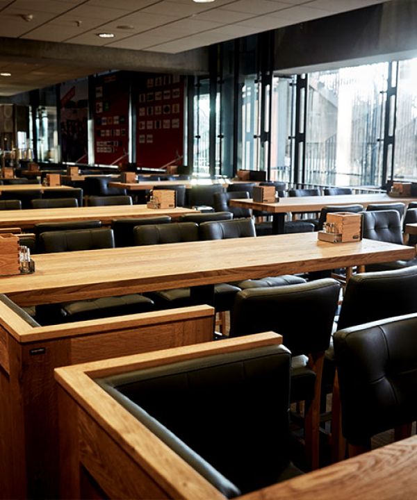 Cozy lounge area on levels +2 and +3 at RheinEnergieSTADION